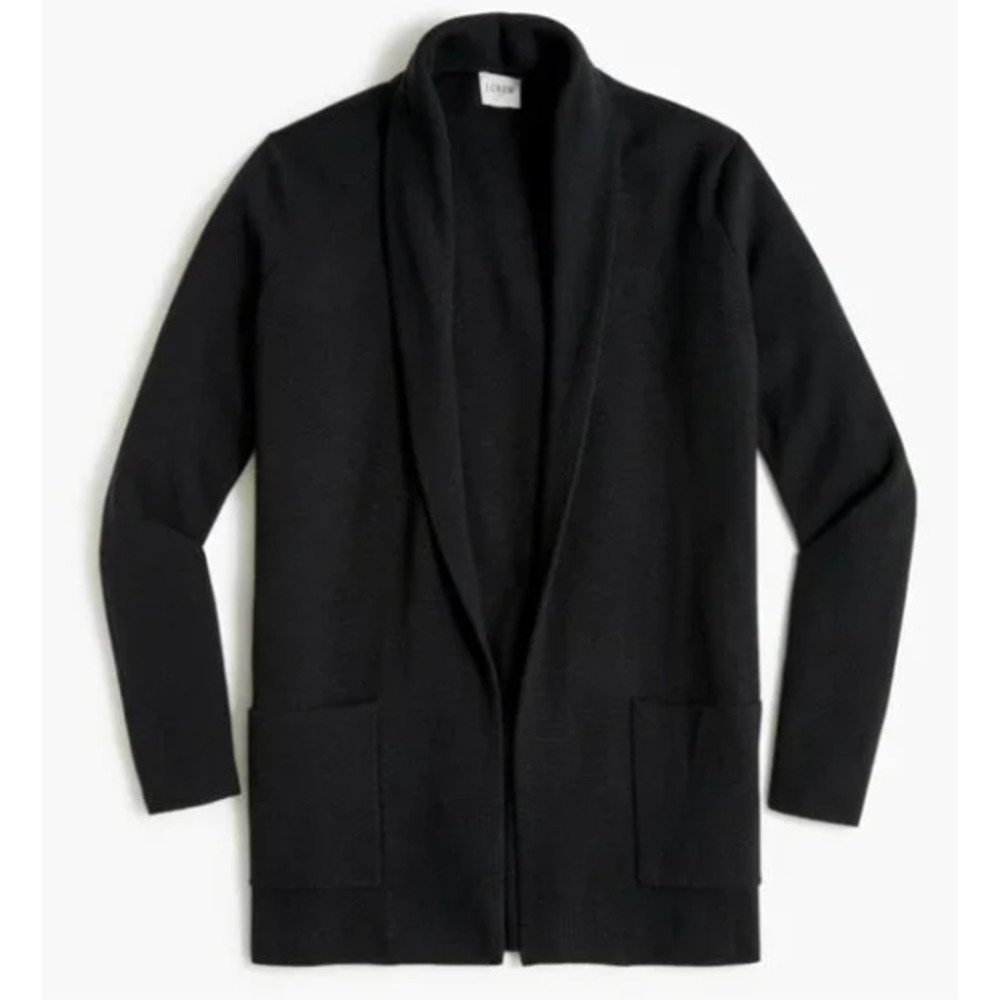 J. Crew Womes Open Front Sweater Blazer With Pockets 100% Cotton  Medium 2799